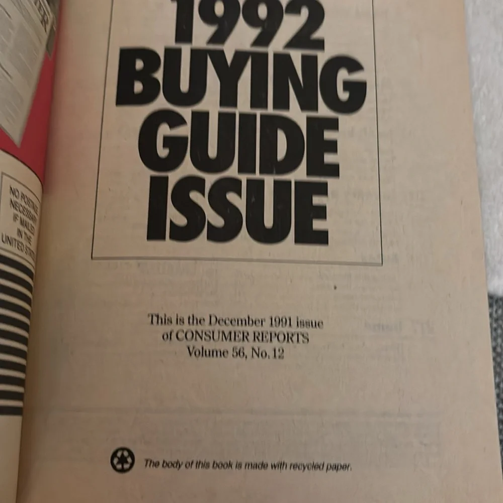 1992 Buying Guide Issue - Product Ratings & Reviews Magazine